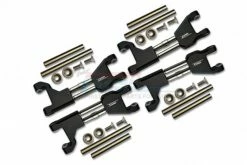 GPM Racing TXMW054FRS-BK | GPM Black Aluminium Upper Suspension Arms 4Pcs W/ Stainless Steel Support Mounts & Hardware