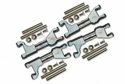 GPM Racing TXMW054FRS-S | GPM Silver Aluminium Upper Suspension Arms 4Pcs W/ Stainless Steel Support Mounts & Hardware