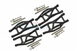 GPM Racing TXMW055FR-BK | GPM Black Aluminium Traxxas Maxx Front And Rear Lower Arms Set