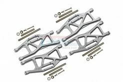 GPM Racing TXMW055FR-GS | GPM Grey Aluminium Traxxas Maxx Front And Rear Lower Arms Set