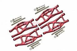 GPM Racing TXMW055FR-R | GPM Red Aluminium Traxxas Maxx Front And Rear Lower Arms Set