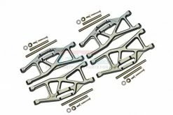 GPM Racing TXMW055FR-S | GPM Silver Aluminium Traxxas Maxx Front And Rear Lower Arms Set