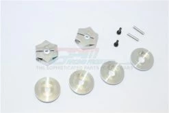 GPM Racing ADT1217-7MM-S | GPM Silver Aluminium 12mm To 17mm Wheel Hex +7mm Adapter Set