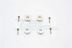 GPM Racing ADT128-4-S | GPM Silver Aluminium 12mm Wheel Hex +8mm Adapters 4Pcs