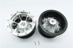 GPM Racing AW2206P-22-S | GPM Silver Aluminium 2.2" 6 Spoke Beadlock Rims 2Pcs