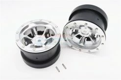 GPM Racing AW2206P-S | GPM Silver Aluminium 2.2" 6 Spoke Beadlock Rims 2Pcs