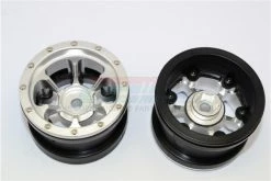 GPM Racing AW2206PH-S | GPM Silver Aluminium 2.2" 6 Spoke Beadlock Rims 2Pcs
