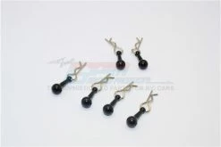 GPM Racing BCM001S-BK | GPM Black Body Clips For 1/18 TO 1/10 Models W/ Easy Pull Tabs