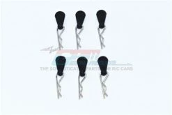 GPM Racing BCM005-BK | GPM 1.8mm 1/5 & 1/8 Silver Body Pins 6Pcs W/ Easy Pull