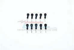 GPM Racing BCM007-BK | GPM 0.9mm 1/16 Silver Body Pins 10Pcs W/ Easy Pull