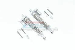GPM Racing CP100F-R-L-GS | GPM Grey Silver Aluminium 100mm Adjustable Piggyback Shocks 2Pcs W/ Hardware