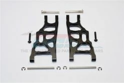 GPM Racing CRA055-BK | GPM Black Aluminium Stampede 2WD Front Lower Suspension Arms 2Pcs W/ Pins