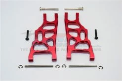GPM Racing CRA055-R | GPM Red Aluminium Stampede 2WD Front Lower Suspension Arms 2Pcs W/ Pins