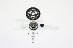 GPM Racing CRA155815T-BK | GPM Hardened Steel 58T Spur Gear & 15T Pinion W/ Black Aluminium Slipper Adapter