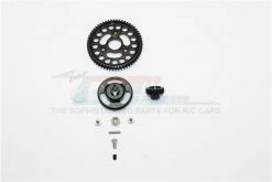 GPM Racing CRA155817T-BK | GPM Hardened Steel 58T Spur Gear & 17T Pinion W/ Black Aluminium Slipper Adapter