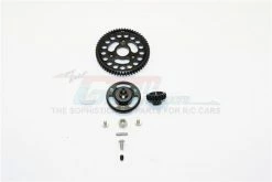 GPM Racing CRA155819T-BK | GPM Hardened Steel 58T Spur Gear & 19T Pinion W/ Black Aluminium Slipper Adapter
