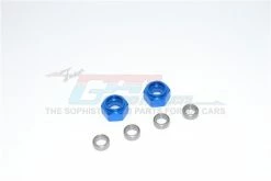 GPM Racing DT3010F-B | GPM Blue Aluminium TT-03 12mm Front Wheel Hex Adapter W/ Bearings 2Pcs