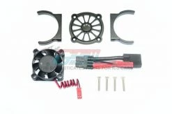 GPM Racing ER2018FAN-BK | GPM Black Aluminium Motor Heat Sink W/ Cooling Fan Set