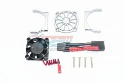 GPM Racing ER2018FAN-GS | GPM Grey Silver Aluminium Motor Heat Sink W/ Cooling Fan Set