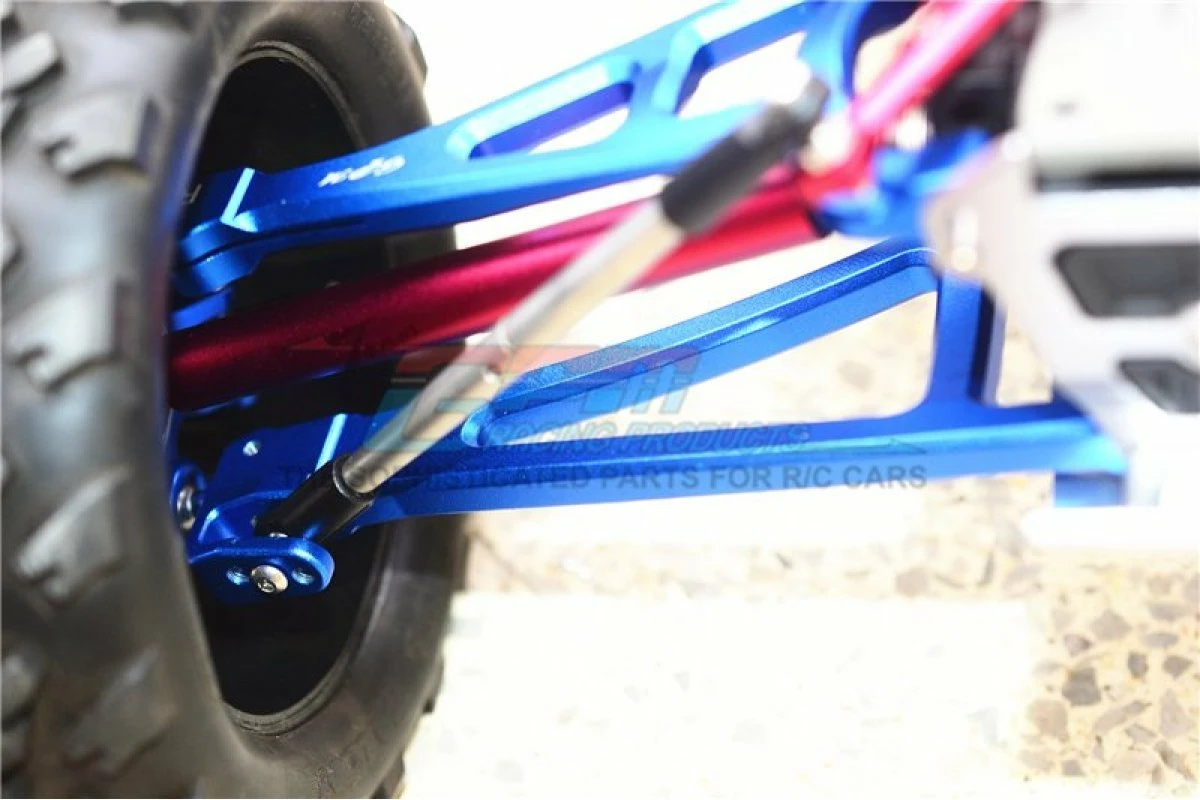 GPM Racing ER2055-B | GPM Blue Aluminium E-Revo VXL 2.0 Front Lower Suspension Arms 2Pcs W/ Hardware - Image 2