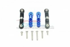 GPM Racing ER216024S-B | GPM Blue Aluminium E-Revo VXL 2.0 24T Servo Horn & Steering Linkages 2Pcs