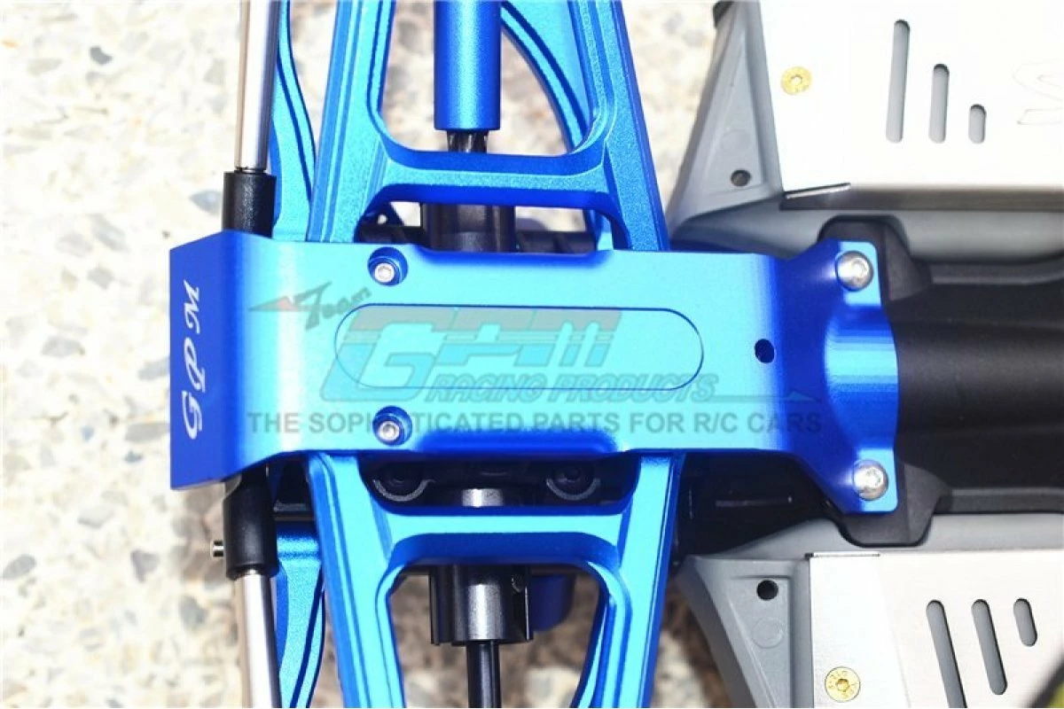 GPM Racing ER2331R-B | GPM Blue Aluminium E-Revo VXL 2.0 Rear Skid Plate Set - Image 2