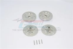 GPM Racing ERV010A-DISK-S | GPM Silver Aluminium Mini Evo Alloy Brake Disc Hex Adapters 4Pcs