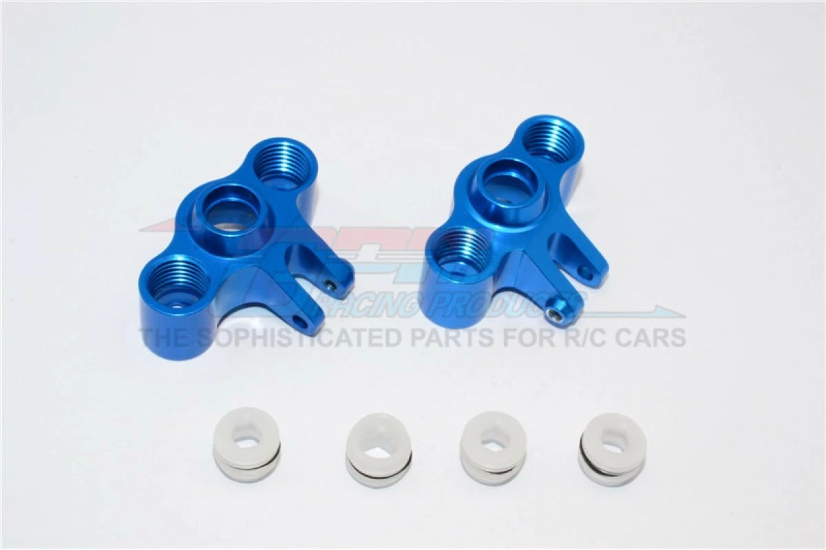 GPM Racing ERV021-B | GPM Blue Aluminium Front Or Rear Axle Carriers 2Pcs