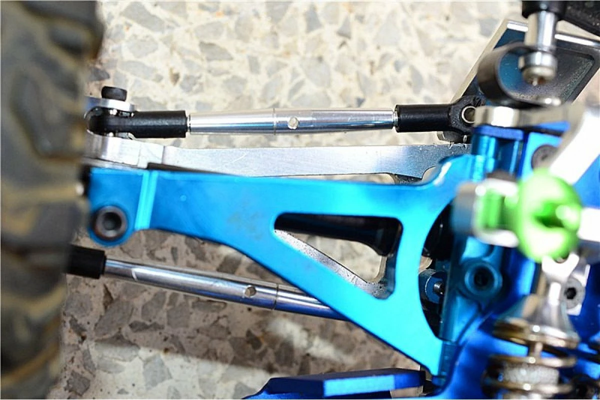 GPM Racing ERV160-GS-BEBK | GPM Grey Aluminium Traxxas Mini E-Revo Complete Tie Rod Set - Image 2