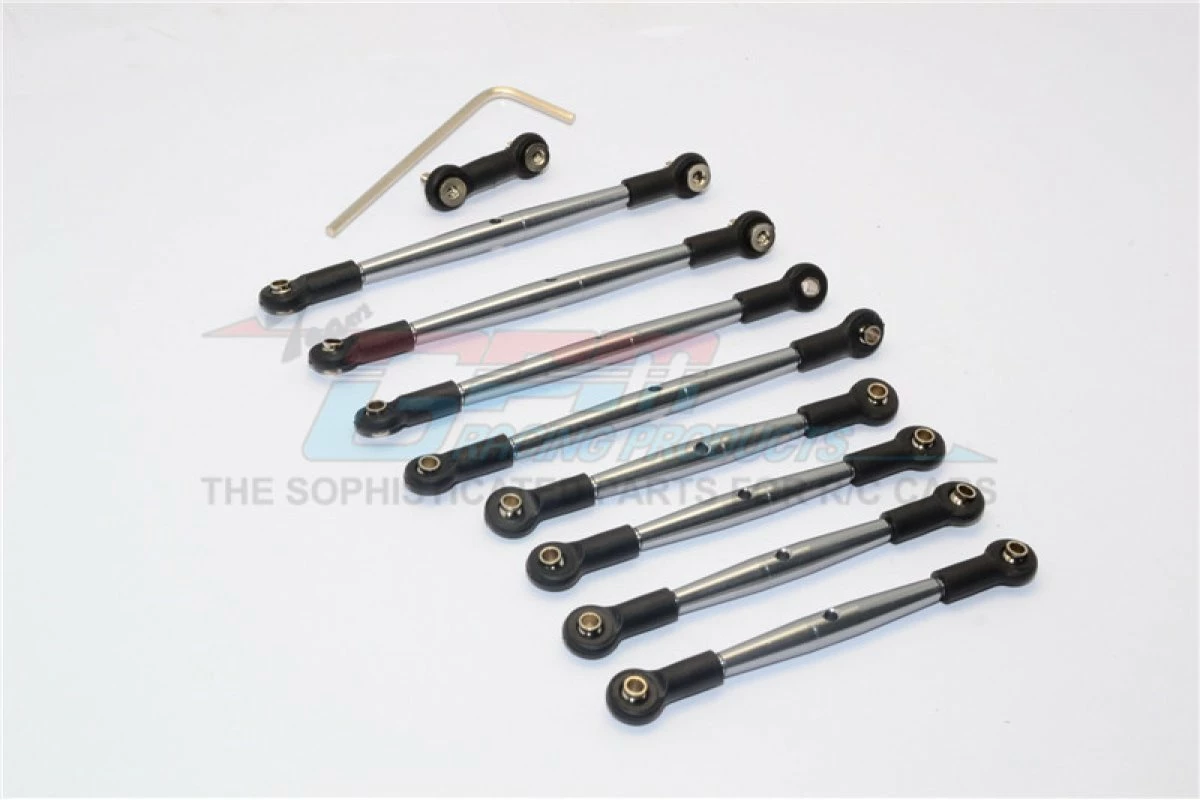 GPM Racing ERV160-GS-BEBK | GPM Grey Aluminium Traxxas Mini E-Revo Complete Tie Rod Set - Image 4