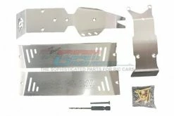 GPM Racing ERZSP1-OC | GPM Stainless Steel E-Revo 2.0 Front, Centre & Rear Chassis Skid Plate Set