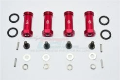 SLA010-25MM-R | GPM Racing GPM Red Aluminium +25mm Hex Adapters 4Pcs W/ Hardware