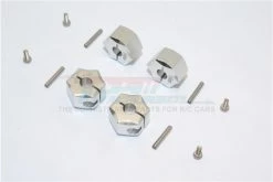 GPM Racing HEX1410-S | GPM Silver Aluminium 14mm Wheel Hex +10mm Adapters 4Pcs