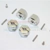 GPM Racing HEX1411-S | GPM Silver Aluminium 14mm Wheel Hex +11mm Adapters 4Pcs