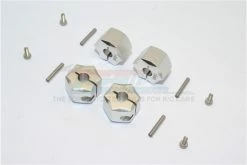 GPM Racing HEX1411-S | GPM Silver Aluminium 14mm Wheel Hex +11mm Adapters 4Pcs
