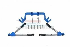 GPM Racing HS049F-B | GPM Blue Aluminium 1/10 Hoss 4X4 VXL Front Tie Rods & Stabiliser 3 Pcs W/ Hardware