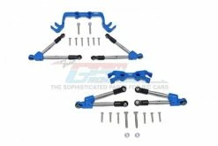 GPM Racing HS049FR-B | GPM Blue Aluminium 1/10 Hoss 4X4 VXL Front & Rear Tie Rods & Stabilisers 6Pcs W/ Hardware