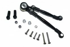 GPM Racing LB025TM-BK | GPM Black Aluminium Hi-Torque Servo Saver For 25T W/ Aluminium Tie Rod Set