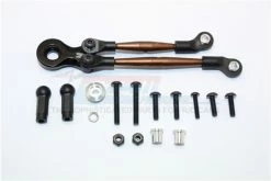 GPM Racing LB160STM-BK | GPM Black Aluminium 25T Servo Horn W/ Servo Saver & Spring Steel Adjustable Steering Linkages 3Pcs