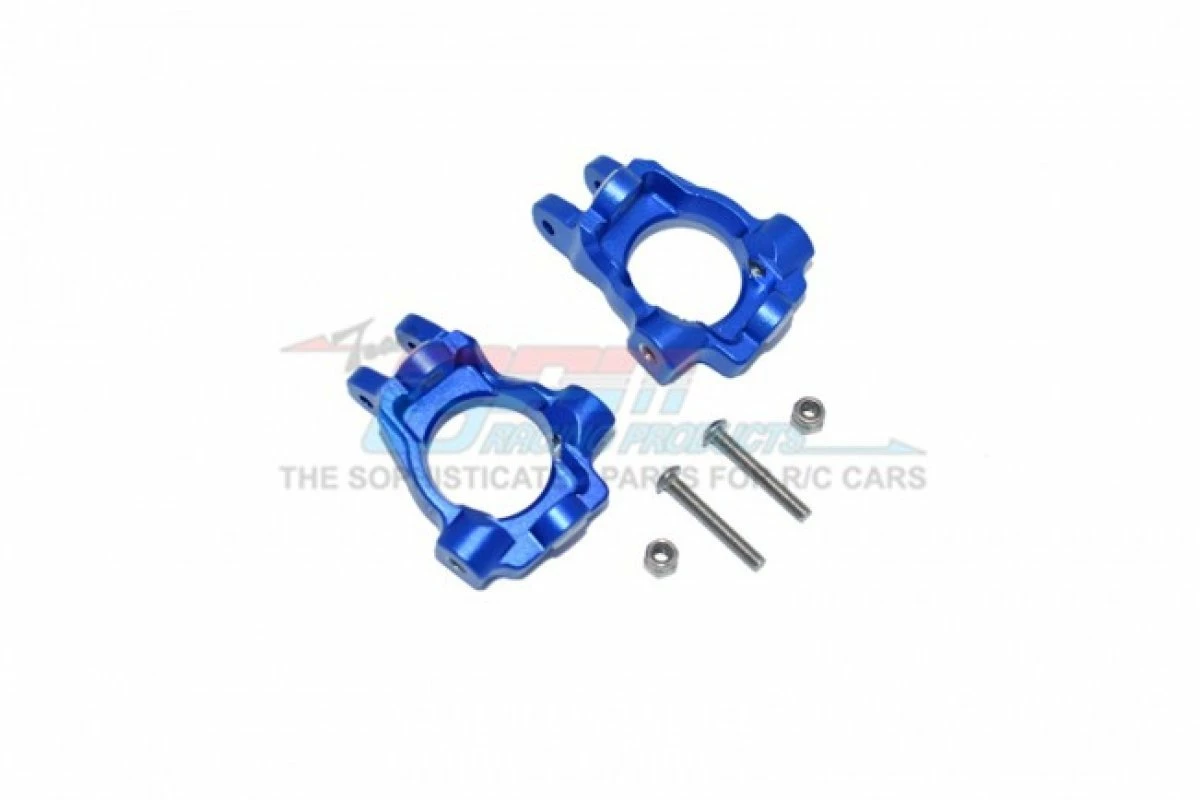 GPM Racing LU4019-B | GPM Blue Aluminium Steering Hub Carriers (C-Hub) 2Pcs