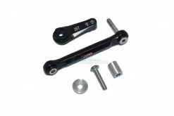 GPM Racing LU416025-BK | GPM Black Aluminium Losi Lazernut/Tenacity Steering Tie Rod And Servo Horn Set W/ Hardware