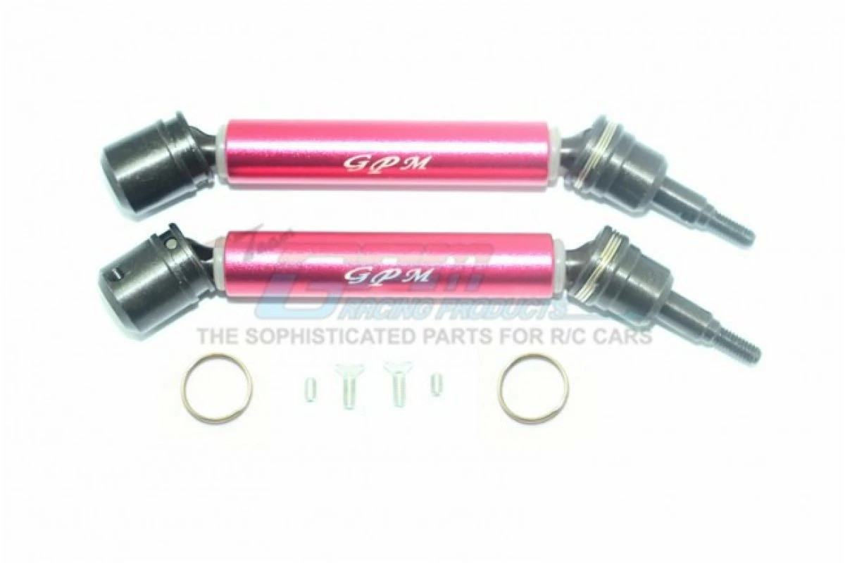 GPM Racing MAB108FRS-R | GPM Red Steel & Aluminium Universal CVD Drive Shafts 2Pcs