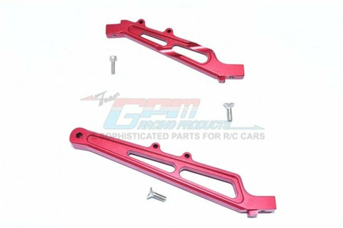 GPM Racing MAF016FR-R | GPM Red Aluminium Front & Rear Chassis Brace Set