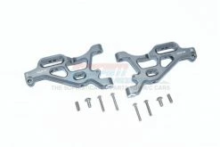 GPM Racing MAF055-GS | GPM Grey Silver Aluminium Front Lower Suspension Arms 2Pcs W/ Hardware