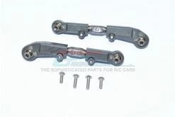 GPM Racing MAF162S-GS | GPM Grey Silver Aluminium & Stainless Steel Adjustable Front Steering Linkage 2Pcs