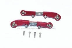 GPM Racing MAF162S-R | GPM Red Aluminium & Stainless Steel Adjustable Front Steering Linkages 2Pcs