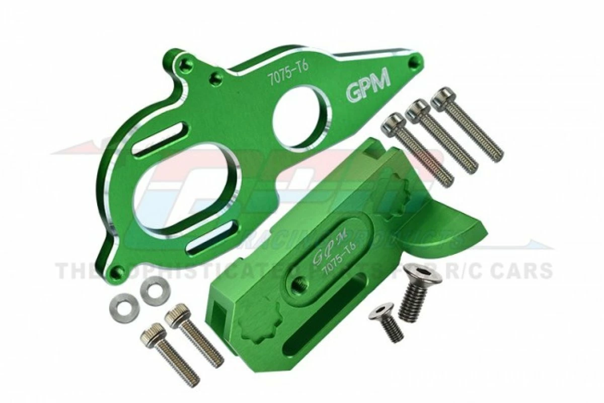 GPM Racing MAG018-G | GPM Green Aluminium Centre Gearbox & Motor Mount Set
