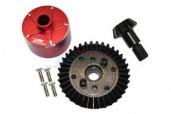 GPM Racing MAG1200S-R | GPM Carbon Steel 37T Ring Gear & 13T Pinion Gear Set W/ Blue Aluminium Differential Case