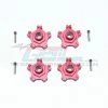 GPM Racing MAI010+6MM-2-R | GPM Red Aluminium ARRMA Limitless & Infraction Clawed Wheel Hexs 4Pcs W/ +6mm Off-Set & Grub Screws
