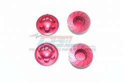 GPM Racing MAK005-R | GPM Red Aluminium ARRMA Kraton 17mm Serrated Wheel Nuts 4Pcs